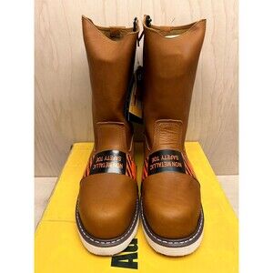 Ad Tec 8" Zipper Composite Toe Wellington Boot Men's US 12 Brown Leather